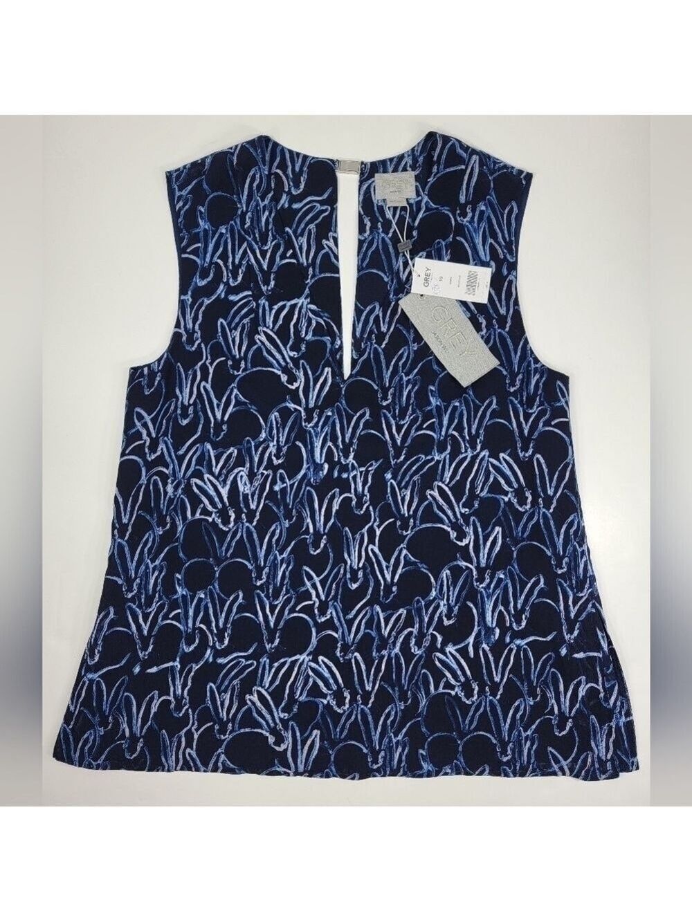 NWT Grey Jason Wu Tank Top Sleevess Lined Blouse Women's Size 10 Marine Blue NEW
